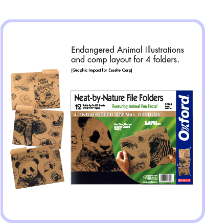 Animal Illustrations for Esselte Folder Concept